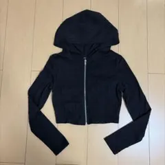 ね*太様 SHEIN フード付き ブラックカーディガン XSのサムネイル