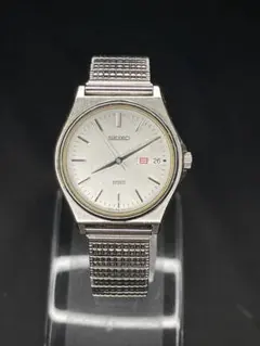 稼働 良品 セイコー QZ スピリット 7N48-7A10 シルバー文字盤