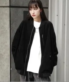 完売品【INTER FACTORY】コーデュロイMA-1ブルゾン ブラック M