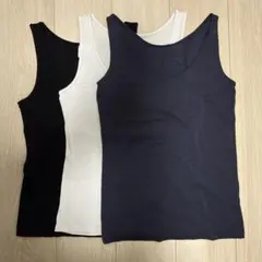 H&MとUNIQLO タンクトップ 3枚セット 黒 白 紺