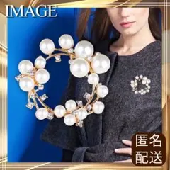 パール ブローチ ラインストーン サークル フォーマル 韓国 卒業式 卒園式