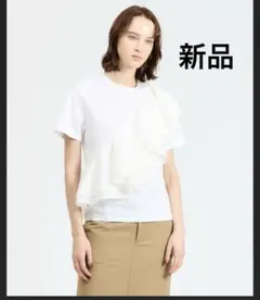 エストネーション　ラッフルフリルトップス　アシメフリルTシャツのサムネイル