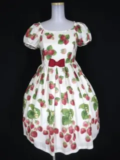 【未使用】ルルゲッタ Sweet Strawberry いちご柄 半袖ワンピース