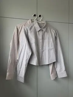 GUストライプ クロップドシャツ 長袖　2枚セット