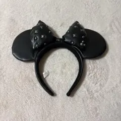 スタッズ付きブラックミッキー耳カチューシャ