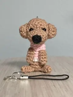美品パリエロ黒トイプードル編みぐるみキーホルダー パリエロ黒トイプードルと茶色いクマの編みぐるみキーホルダー - メルカリ