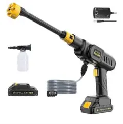 コードレス高圧洗浄機 充電式 バッテリー2個付き 強力噴射 洗車 掃除