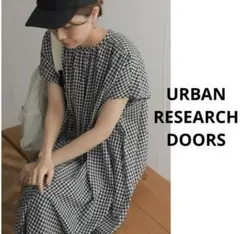 URBAN RESEARCH DOORS コットンローンギンガムワンピース