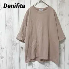 メンズTシャツ　半袖　ゆったり　M 　ピンクベージュ【Denifita】