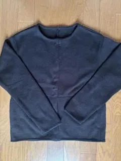 無印良品 ニットフリース ブラック 長袖カーディガン Sサイズ