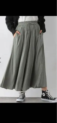 グローバルワーク　 さらさらリラックスフレアワイドパンツ 142377