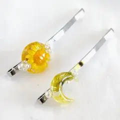 お花＆月のレジンヘアピン　きれいめ　まとめ売り