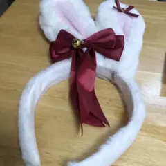 うさ耳 カチューシャ 白 ピンク