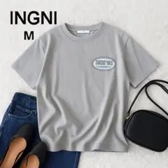 イング Tシャツ M 灰色 ロゴ 春夏 ゆるめ可愛い系 大人可愛い ヴィンテージ