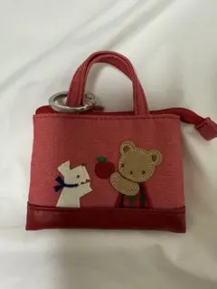 ファミリア　ミニデニムバッグ　チャーム　《レッド》　美品