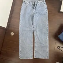 ライトブルー ハイウエストデニム XL