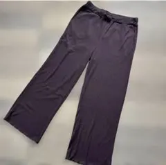しまむら レディースパンツ ワイドパンツ イージーパンツ リブワイドパンツ