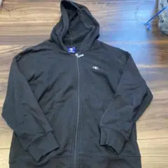 Champion ブラック ジップアップパーカー