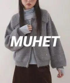 【美品】MUHET sequin zip-up knit cardiganのサムネイル