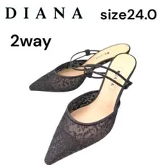 DIANA ダイアナ　ミュール　グリッター　サンダル　ポインテッドトゥ