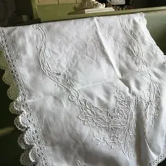 白糸手刺繍　ロングクロス　フリークロス108cm