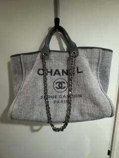 CHANEL シャネル ドーヴィル チェーントートバッグ グレーのサムネイル