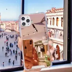 iPhone14 ケース スマホケース ミラーケース 化粧鏡 鏡面加工 クリア