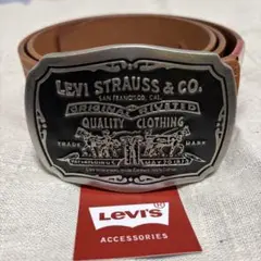 Levis リーバイス ベルト ツーホースデザインバックルベルト 茶色
