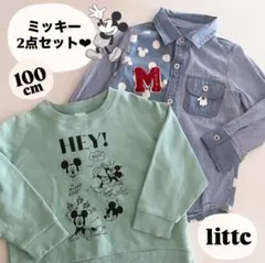 【2点セット】リトシー　ミッキー　トップス　長袖　トレーナー　シャツ　100cm