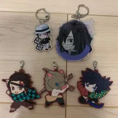 鬼滅の刃 ラバーストラップ＆アクリルキーホルダー 5個セット