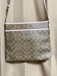 COACH ショルダーバッグ 濃い茶/ピンク