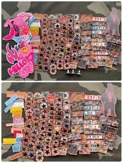 デニムリメイク　革タグ　ボタン　ワッペン　 ハンドメイド素材　セット　まとめ売り