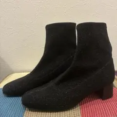 美品⭐︎ DIANA ダイアナ 黒ラメ ニットソックスブーツ ブラック23.5cm