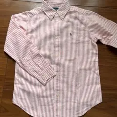 Ralph Lauren ピンクストライプ ボタンダウンシャツ　キッズ　130
