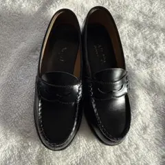 HARUTA 黒のレザー ローファー