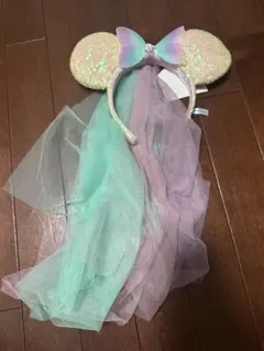 ミッキー耳カチューシャ リボン付き