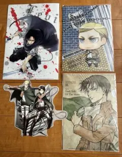 進撃の巨人 エルヴィン リヴァイ クリアファイル&ポストカード4点セット