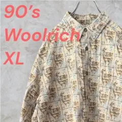 90s Woolrich アニマル柄 長袖シャツ XLのサムネイル