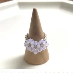 no.834 ビーズの指輪 ビーズリング　ハンドメイド