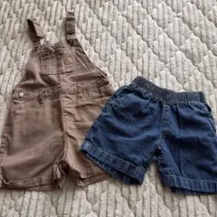 キッズ　デニム半ズボン2点セット（ブラウン・ネイビー）GU SHEIN 110