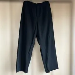 黒 ゴムウエスト ルーズフィットスラックス