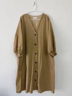 【ニコアンド】ベージュトレンチロングコート・③