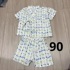 くろわっさんすべべ　トンボ柄 甚平 90cm 綿100%