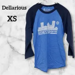 Dellarious ロチェスター NY プリント 長袖Tシャツ XS 青 紺色