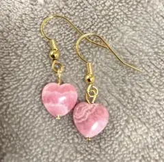 インカローズハートピアス　k16gp