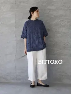 伊勢丹BITTOKO ピンタック　プルオーバーブラウス　エンブロイダリーレースのサムネイル