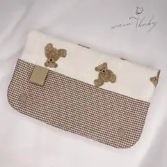 人気！ショッピングカートカバー 感染対策用カバー くま&チェック柄