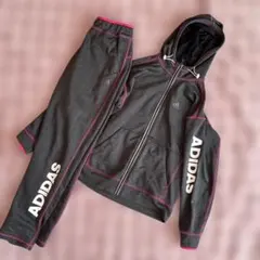 adidas ダークグレー ジャージ上下セット M