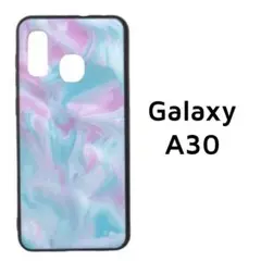 Galaxy A30 ケース ピンク グリーン マーブル カバー