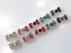 プチパーツ プチリボンシルバー　ネイルジュエリー